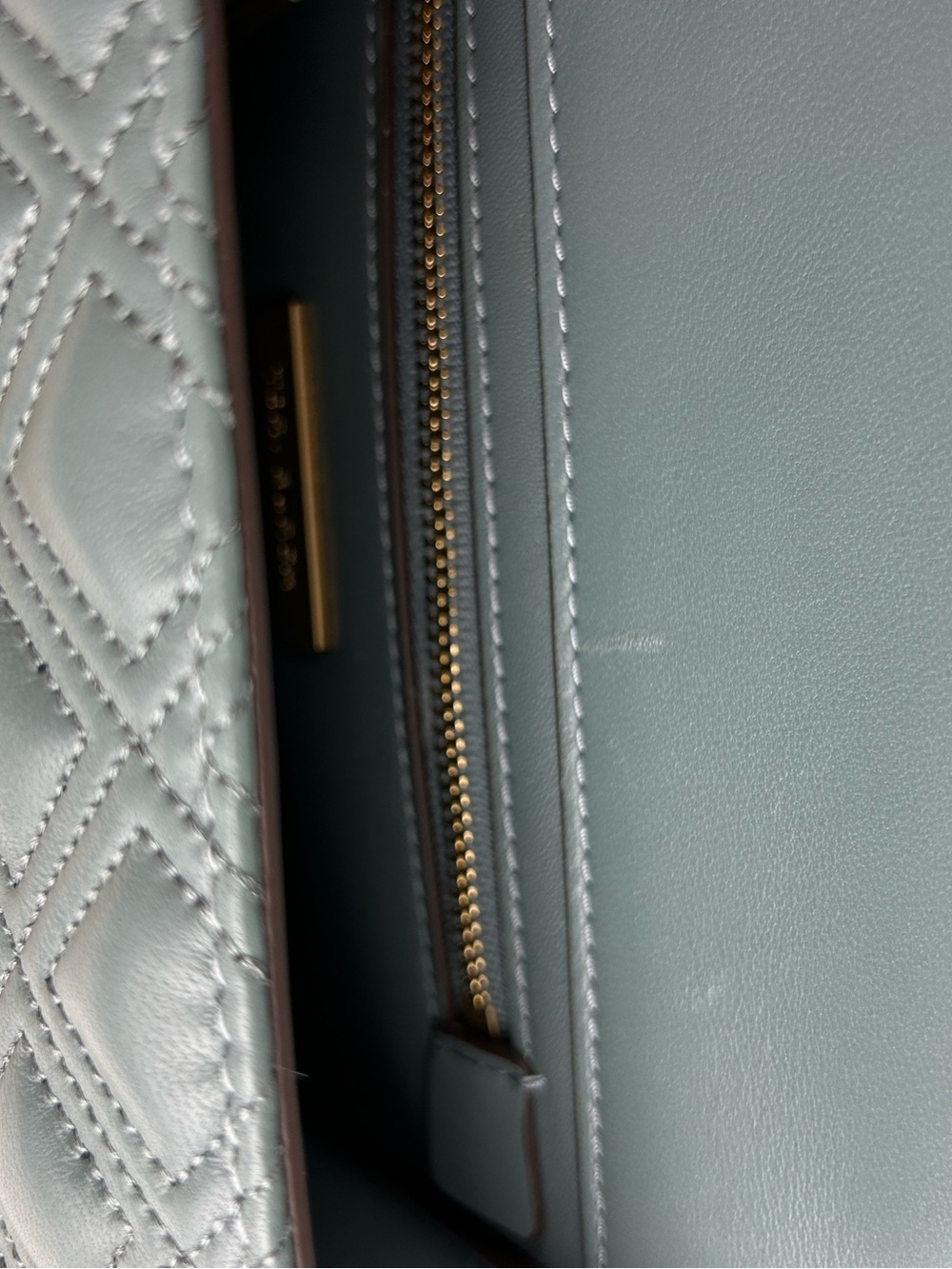 TORY BURCH FLEMING BLUE GRAY SHOULDER CROSSBODY BAG PURSE - Picture 13 of 14